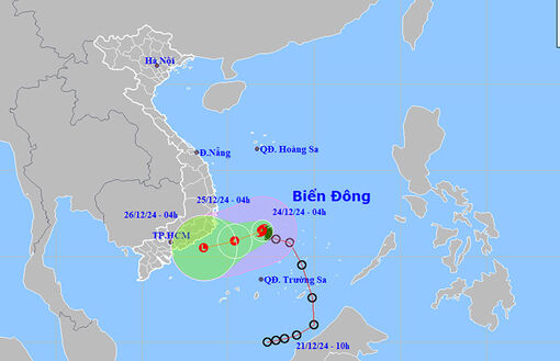 Thời tiết ngày 24/12: Bão số 10 đổi hướng di chuyển phức tạp