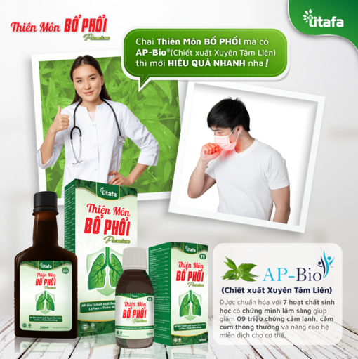 Thiên Môn Bổ Phổi Premium mới với hoạt chất AP-Bio từ Xuyên Tâm Liên