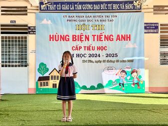 Học sinh tiểu học huyện Tri Tôn tranh tài hùng biện tiếng Anh