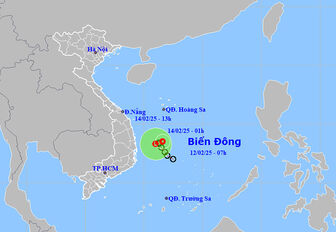 Thời tiết ngày 14/2: Áp thấp nhiệt đới trên biển