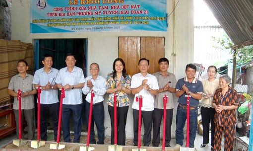 Khởi công công trình xóa nhà tạm, nhà dột nát trên địa bàn phường Mỹ Xuyên (giai đoạn 2)