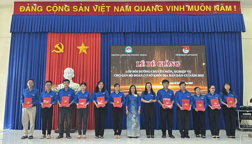 Bế giảng lớp bồi dưỡng nghiệp vụ cán bộ Đoàn cơ sở khối địa bàn dân cư