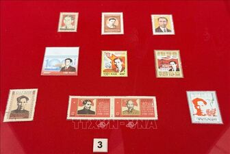 Trưng bày tem và bưu ảnh về Chủ tịch Hồ Chí Minh