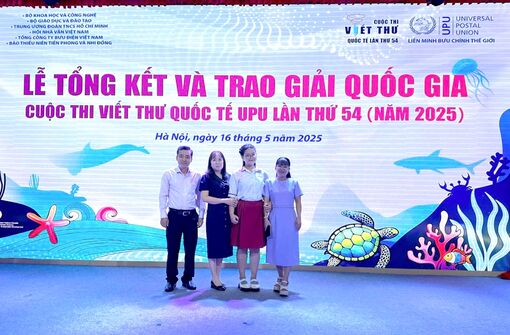 Em Cao Minh Châu đoạt giải Nhì toàn quốc trong Cuộc thi viết thư quốc tế UPU