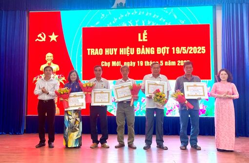Chợ Mới trao huy hiệu Đảng đợt 19/5