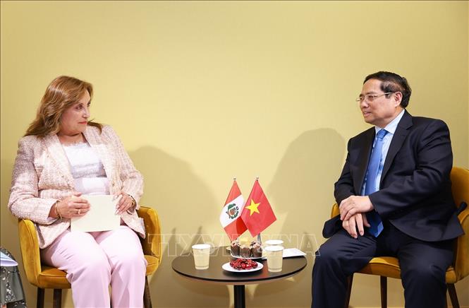 Thủ tướng Phạm Minh Chính hội kiến Tổng thống Peru Dina Boluarte