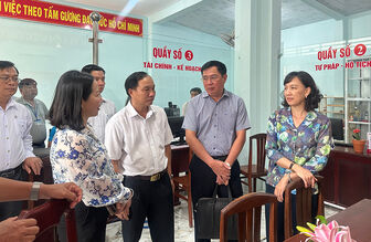 Phó Chủ tịch UBND tỉnh An Giang Nguyễn Thị Minh Thúy khảo sát tại xã Sơn Kiên và Mỹ Thuận