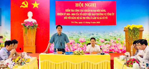 Chủ nhiệm Ủy ban Kiểm tra Tỉnh ủy An Giang làm việc với 3 xã