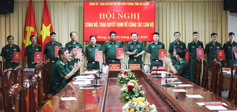 Bộ đội Biên phòng tỉnh An Giang trao quyết định công tác cán bộ