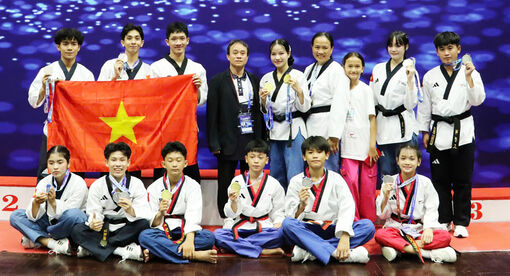 Taekwondo An Giang đoạt 14 huy chương tại Giải Vô địch và trẻ Taekwondo Đông Nam Á