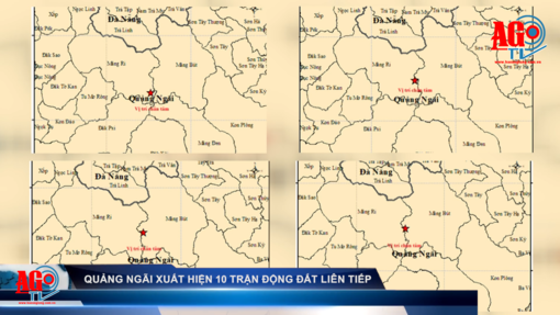 Quảng Ngãi xuất hiện 10 trận động đất liên tiếp