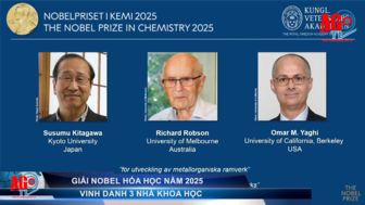 Giải Nobel Hóa học năm 2025 vinh danh 3 nhà khoa học