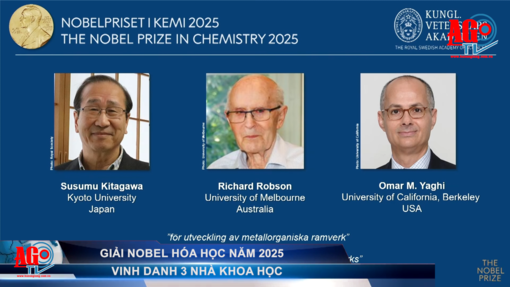 Giải Nobel Hóa học năm 2025 vinh danh 3 nhà khoa học