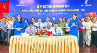 UBND xã Châu Phú hợp tác chuyển đổi số với VNPT Châu Phú, giai đoạn 2025 - 2030