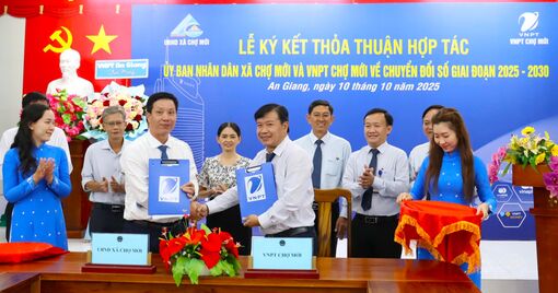 UBND xã và VNPT Chợ Mới hợp tác chuyển đổi số giai đoạn 2025 - 2030
