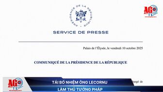 Tái bổ nhiệm ông Lecornu làm Thủ tướng Pháp