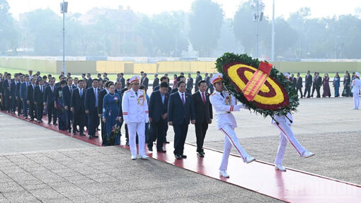 Đoàn đại biểu dự Đại hội Đảng bộ Chính phủ vào Lăng viếng Chủ tịch Hồ Chí Minh