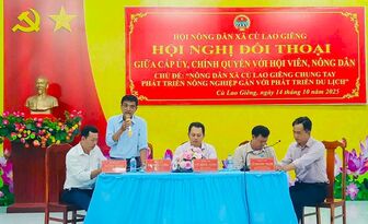 Đối thoại với cán bộ, hội viên nông dân xã Cù Lao Giêng