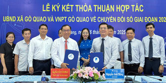 UBND xã Gò Quao thỏa thuận hợp tác chuyển đổi số với VNPT Gò Quao
