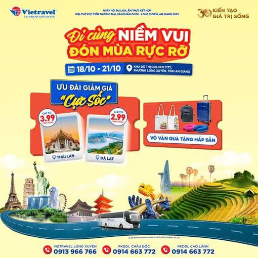 Săn tour giá sốc - ưu đãi cực hời cùng Vietravel Long Xuyên