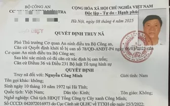 Truy nã Chủ tịch Công ty Cây xanh Công Minh Truy nã Chủ tịch Công ty Cây xanh Công Minh
