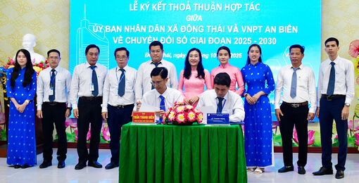 VNPT An Biên và UBND xã Đông Thái hợp tác chuyển đổi số