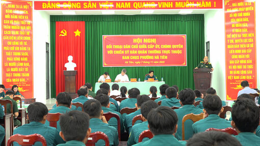 Hà Tiên đối thoại dân chủ giữa cấp ủy, chính quyền với lực lượng dân quân thường trực