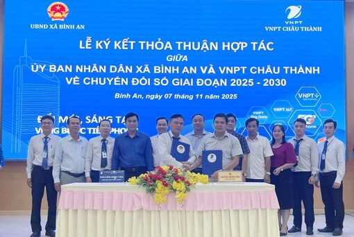 Xã Bình An và VNPT Châu Thành ký kết hợp tác chuyển đổi số giai đoạn 2025 - 2030