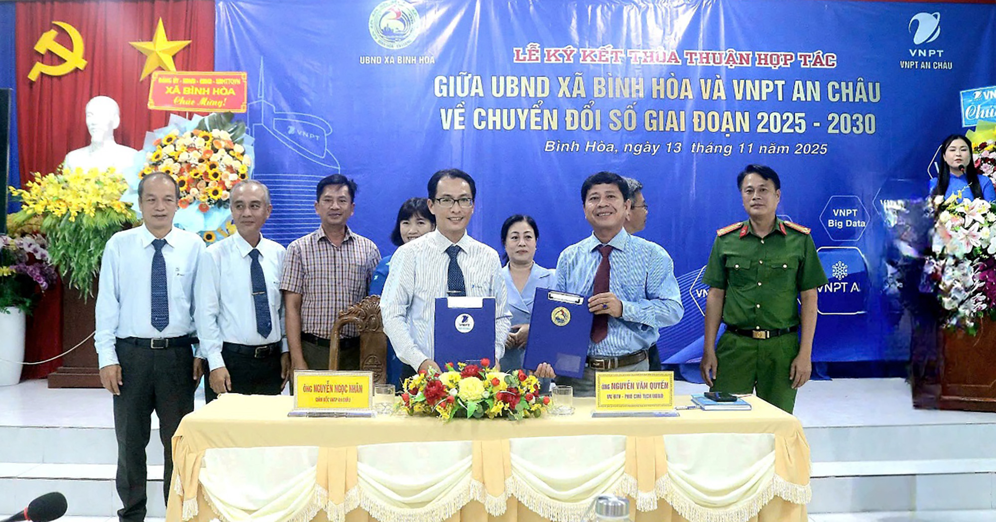 UBND xã Bình Hòa và VNPT An Châu ký kết thỏa thuận hợp tác về chuyển đổi số