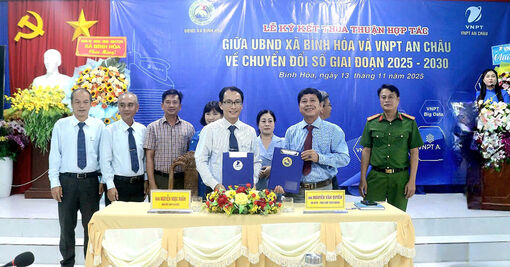 UBND xã Bình Hòa và VNPT An Châu ký kết thỏa thuận hợp tác về chuyển đổi số