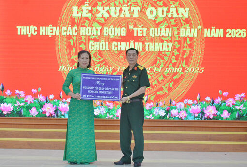 Xuất quân thực hiện các hoạt động Tết Quân - Dân năm 2026 Chol Chnam Thmây