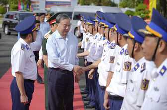 Tổng Bí thư Tô Lâm thăm Bộ Tư lệnh Vùng Cảnh sát biển 4