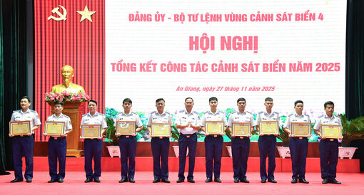 Bộ Tư lệnh Vùng Cảnh sát biển 4 hoàn thành xuất sắc nhiệm vụ năm 2025