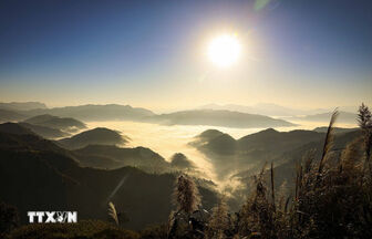 Ngắm bình minh tuyệt đẹp giữa biển mây Keo Lôm ở Điện Biên