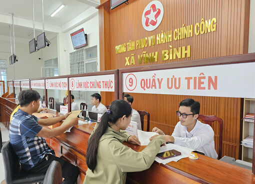 Xã Vĩnh Bình: 100% hồ sơ giải quyết đúng và trước hạn