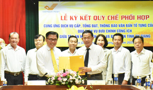 Tòa án nhân dân tỉnh An Giang và Bưu điện tỉnh ký kết quy chế phối hợp