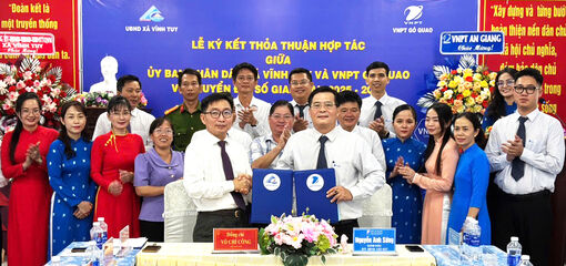 UBND xã Vĩnh Tuy thỏa thuận hợp tác chuyển đổi số với VNPT Gò Quao