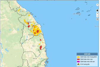 Cảnh báo lũ quét, sạt lở đất do mưa lũ từ Huế đến Gia Lai