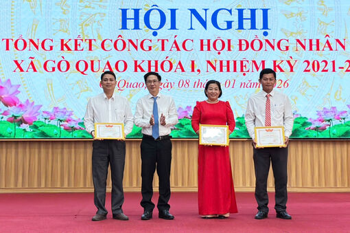 Xã Gò Quao khen thưởng 19 tập thể, cá nhân hoàn thành xuất sắc nhiệm vụ HĐND