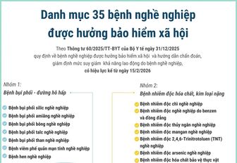 Danh mục 35 bệnh nghề nghiệp được hưởng Bảo hiểm xã hội