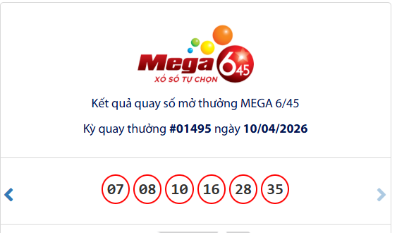 Xổ số Vietlott có vé Mega 6/45 trúng giải Jackpot hơn 79,1 tỉ đồng