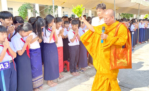 Trường Phổ thông Dân tộc nội trú THCS Tri Tôn mừng Tết Chôl Chnăm Thmây