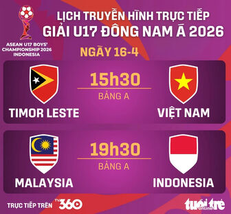 Lịch trực tiếp U17 Đông Nam Á ngày 16/04: Việt Nam đấu Timor-Leste