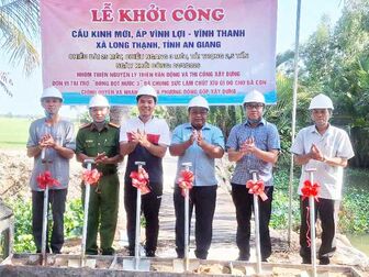 Khởi công xây dựng cầu Kinh Mới tại xã Long Thạnh