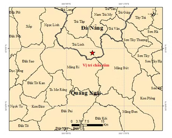 Liên tiếp xảy ra 5 trận động đất ở thành phố Đà Nẵng và tỉnh Quảng Ngãi