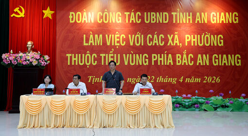 Chủ tịch UBND tỉnh An Giang Hồ Văn Mừng làm việc với các xã, phường thuộc tiểu vùng phía Bắc An Giang