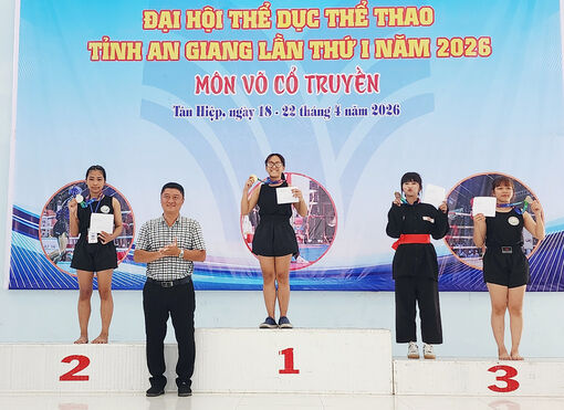 Xã An Biên giành giải nhất toàn đoàn môn Võ cổ truyền Đại hội thể dục thể thao tỉnh An Giang