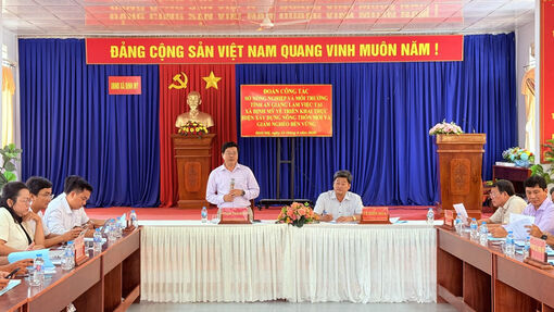 Văn phòng Điều phối nông thôn mới và giảm nghèo bền vững tỉnh làm việc tại xã Định Mỹ