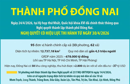 Một số thông tin về thành phố Đồng Nai mới được thành lập