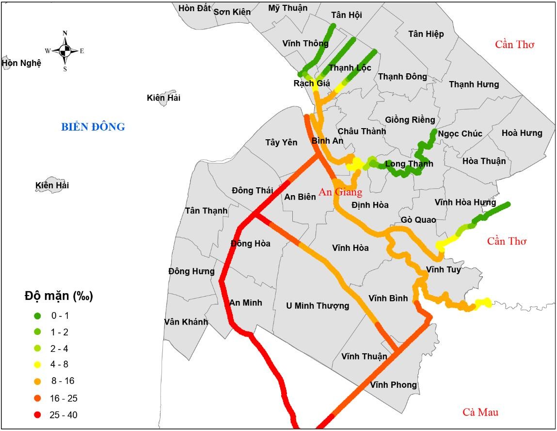 An Giang cảnh báo mặn xâm nhập tăng